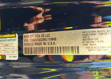 2024 Jeep Gladiator Sport S z USA, uszkodzony, nr VIN 1C6HJTAGXRL119948